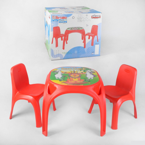 Столик с двумя стульями Pilsan (03-422) - КРАСНЫЙ