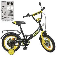 Велосипед детский двухколесный PROF1 Original boy 14д. (Y1443) черно-желтый